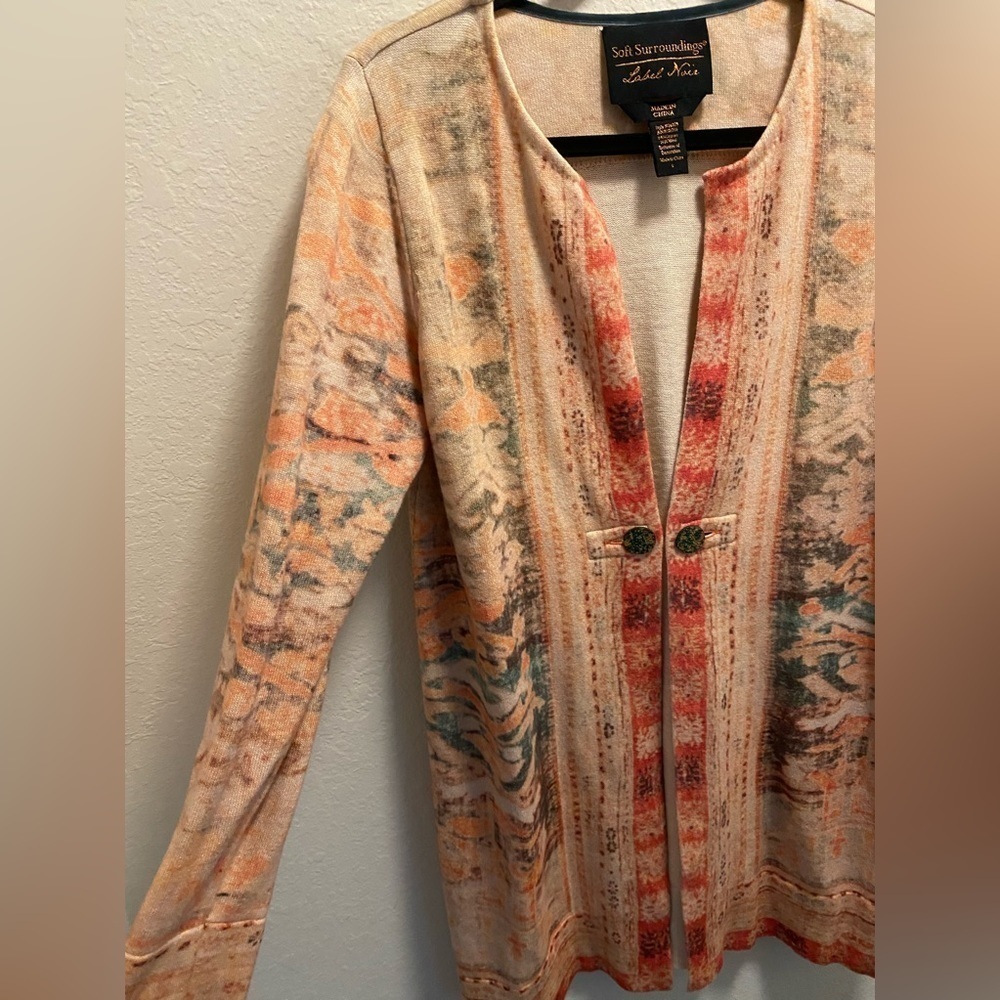 Soft Surroundings Label Noir Oushak Wool Blend Cardigan - Picture 7 of 13